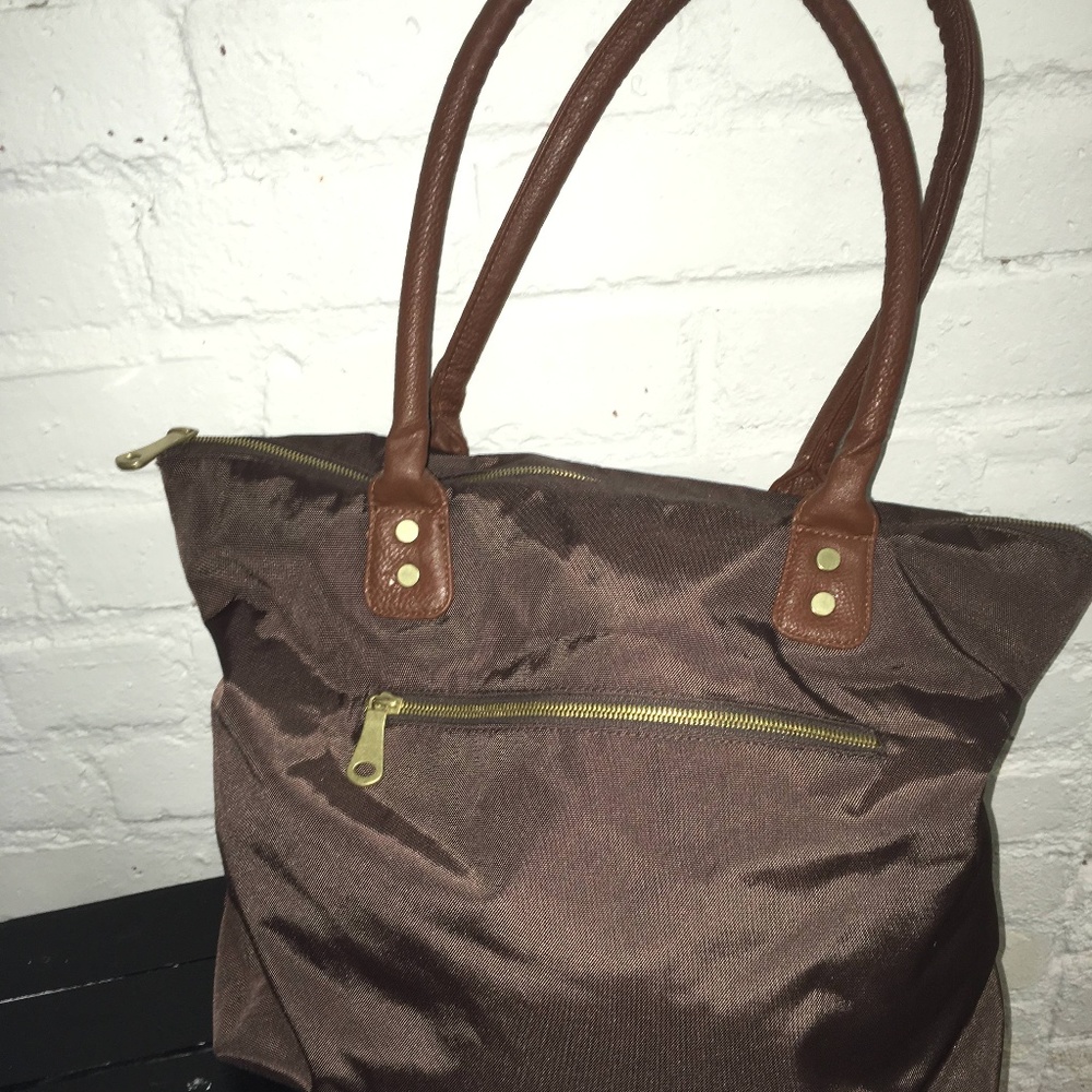 Old Navy Brown Nylon Large Shoulder Bag